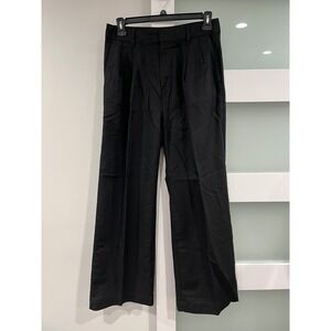 GAP Black Wide Leg Pleated Dress Pants Women Size 12